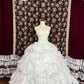 White Beaded Elegant Exquisite Long Floor Length Ball Gown Evening Gown Wedding Dress nv4175