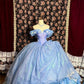 Blue Princess Elegant and Exquisite Long Floor-length Ball Gown Evening Gown Cinderella nv4178