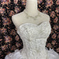 White Beaded Elegant Exquisite Long Floor Length Ball Gown Evening Gown Wedding Dress nv4175