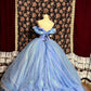 Blue Princess Elegant and Exquisite Long Floor-length Ball Gown Evening Gown Cinderella nv4178