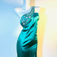 Green beaded one shoulder fashion exquisite short satin homecoming dress birthday party dress nv5308