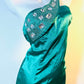 Green beaded one shoulder fashion exquisite short satin homecoming dress birthday party dress nv5308