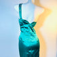 Green beaded one shoulder fashion exquisite short satin homecoming dress birthday party dress nv5308