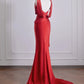 Red Elegant Fashion Backless Long Satin Prom Dress Evening Dress nv4974