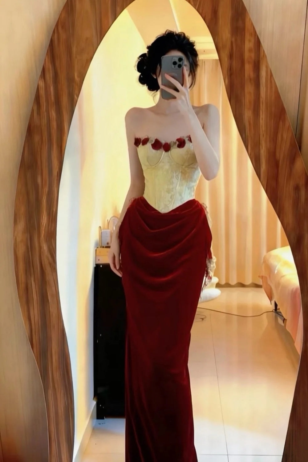 Vintage long velvet Prom evening gown NV6668