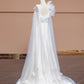 White floral fairy long chiffon ball gown, evening gown nv5076