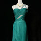 Green rhinestone beads elegant long satin Prom Dres evening gown nv4930