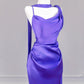 Lila Elegantes rückenfreies langes Satin-Ballkleid nv4964