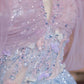 Pink Blue Beaded Long Tulle Floor Length Ball Gown Evening Dress nv5052