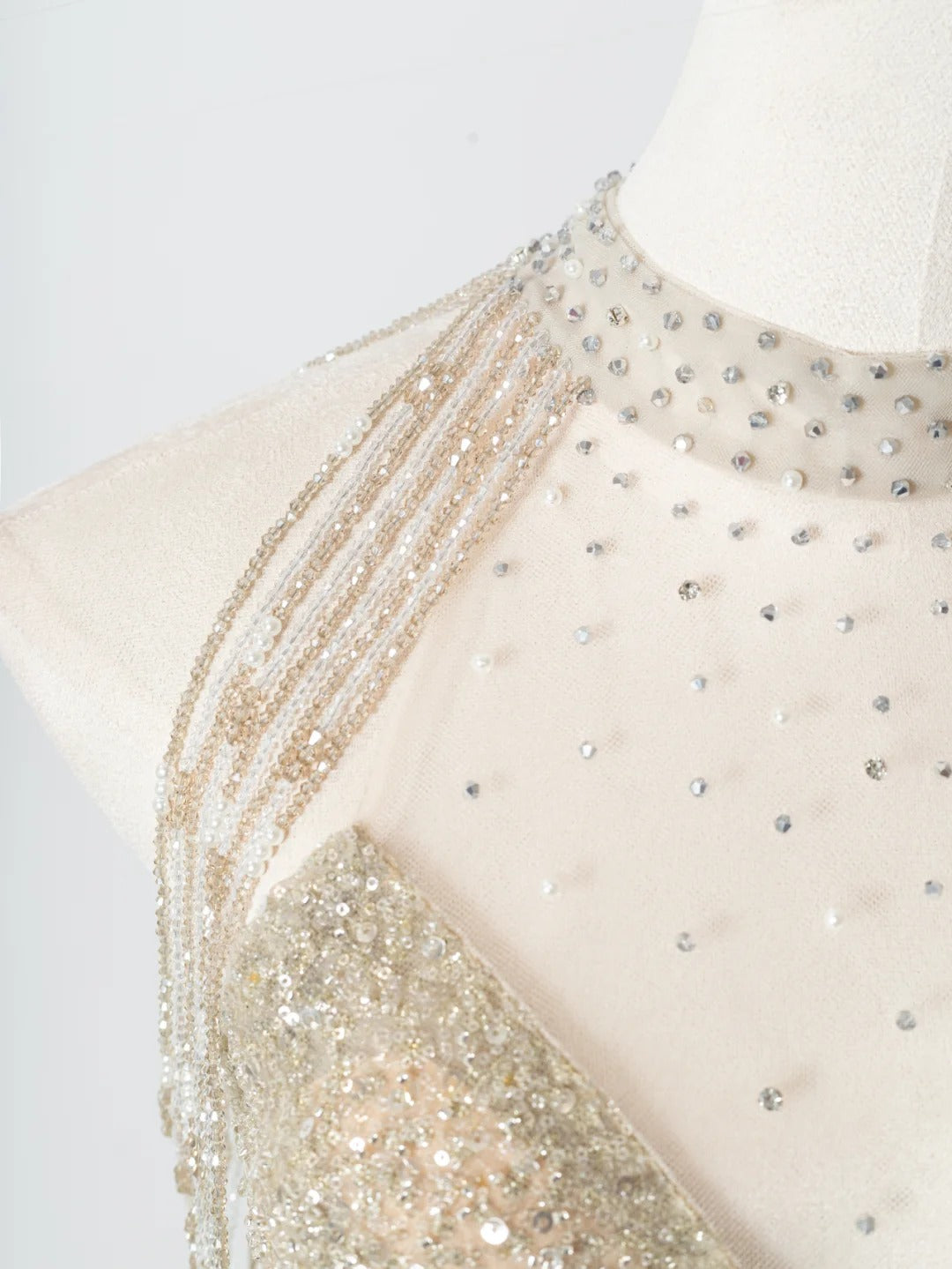 Robe de soirée longue en tulle, élégante et brillante, couleur champagne doré, robe de bal, robe de soirée, nv4753