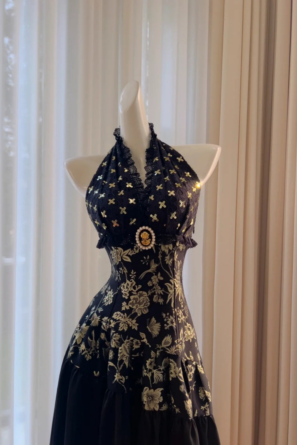 NiceVestidos-_Black And White Vintage Dress NV6077