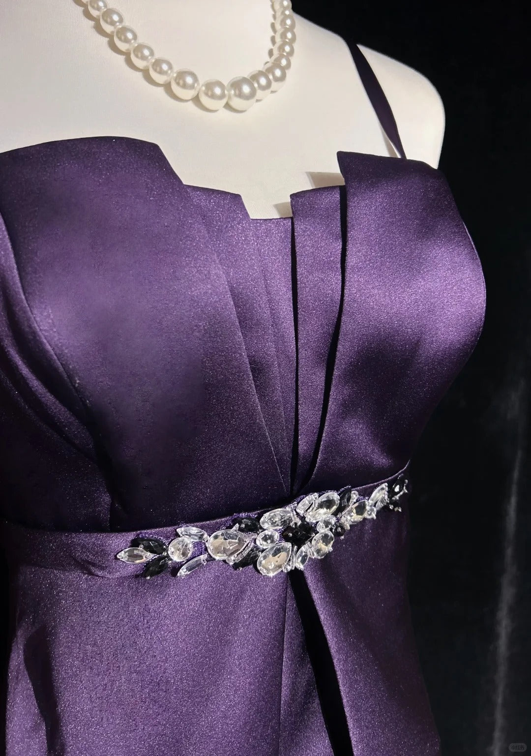 Purple Homecoming Dress Beaded Short Satin Prom Dress Party Dress nv4390