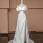 White Elegant Fashion Long Satin Prom Dress Evening Dress Party Dress nv4737