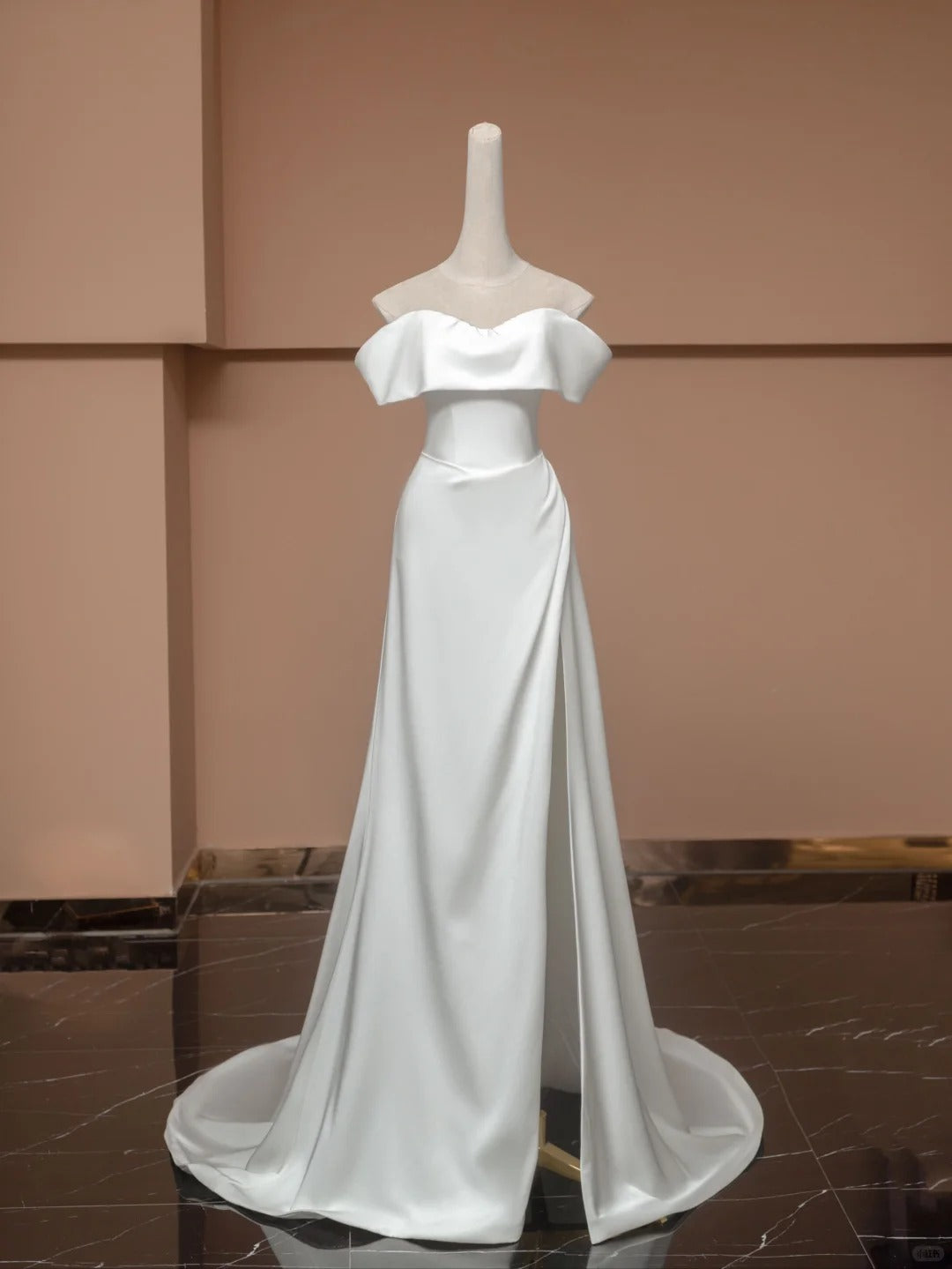 White Elegant Fashion Long Satin Prom Dress Evening Dress Party Dress nv4737