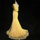 Yellow Beaded Elegant Long Chiffon Prom Dres Evening Gown nv4931
