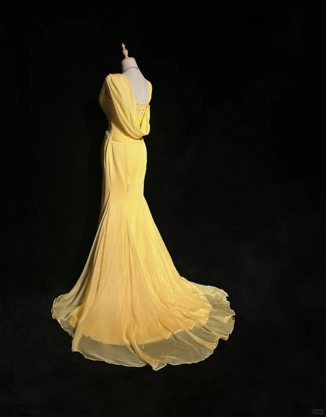 Yellow Beaded Elegant Long Chiffon Prom Dres Evening Gown nv4931