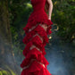 Red Gorgeous Shining Retro Elegant Long Satin Evening Dress NV6740