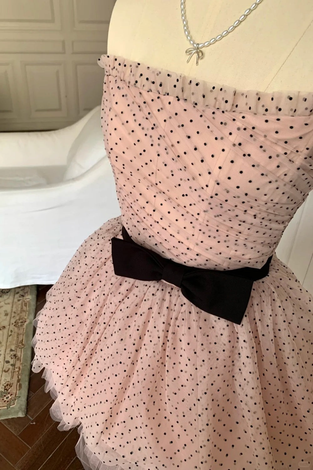 NiceVestidos--Short Homecoming Dress Birthday Dress Tulle Polka Dot Puffy Dress NV5671