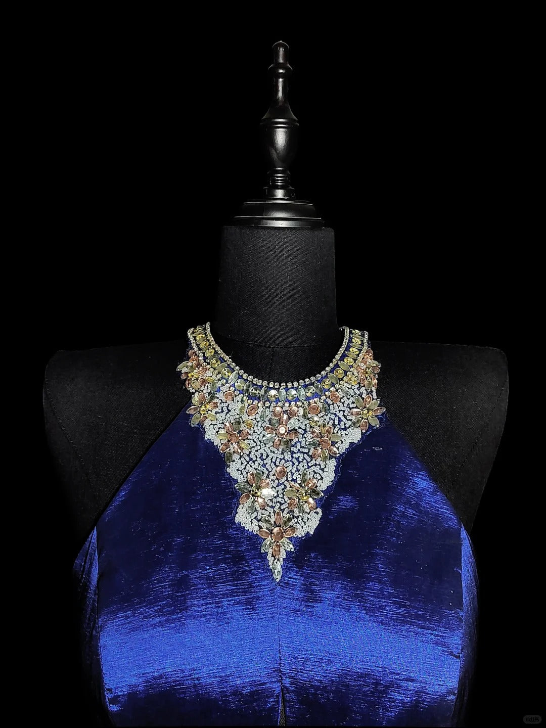 Blau Wunderschöne Elegante Mode Exquisite Edelstein Perlen Lange Meerjungfrau Schlank Satin Ballkleid Abendkleid Ballkleid nv3872