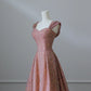 Pink Gold Shiny Sequins Elegant Long Satin Ball Gown Evening Dress nv4340