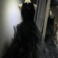 Black shiny long ball gown NV6624