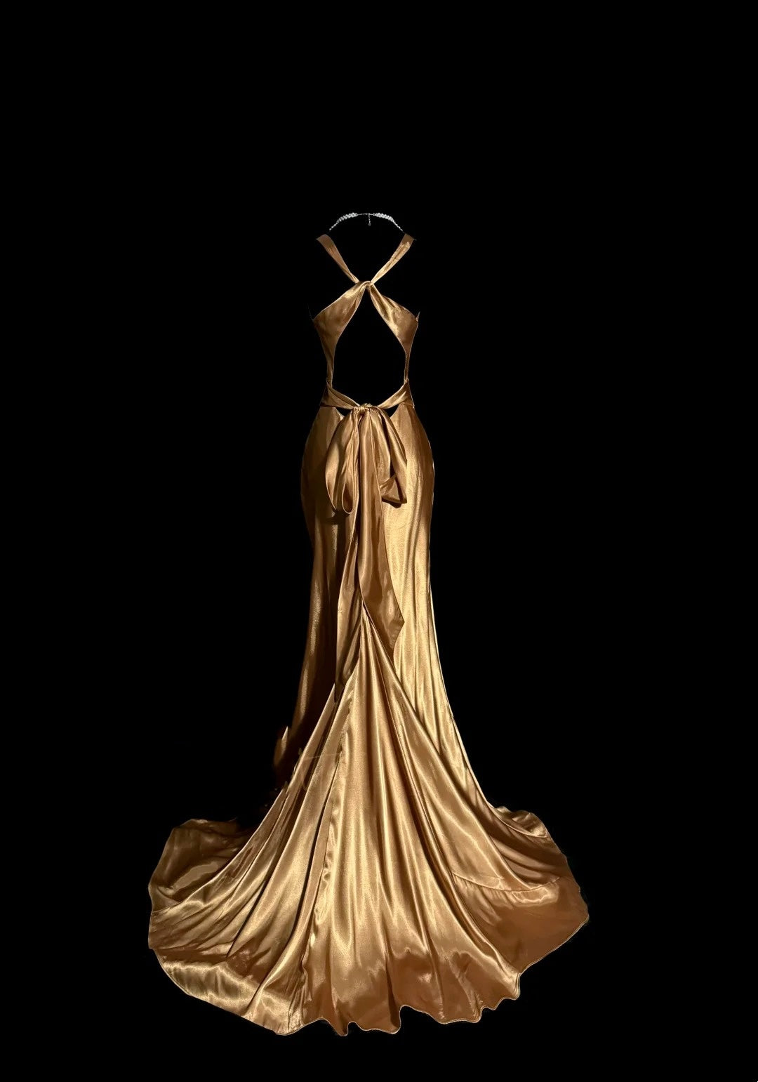 Gold Fashion Elegant Venus Goddess Long Satin Ball Gown Evening Dress Party Dress nv4556