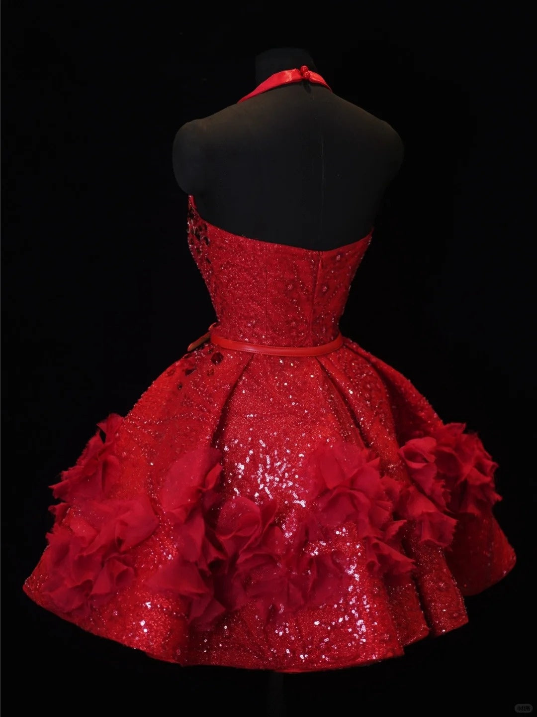 Rotes Heimkehrkleid mit Perlenbesatz und V-Ausschnitt, sexy, kurzes Ballkleid, Abendkleid, Geburtstagskleid, nv4413