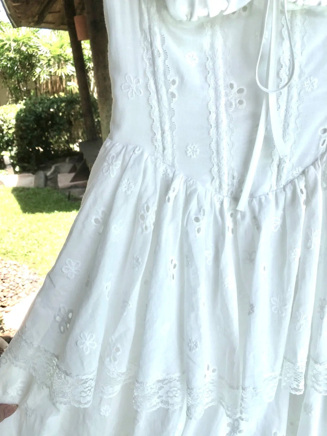 White sweet long chiffon homecoming dress birthday party dress nv4940