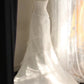 Minimalist White Strapless Bridal Dress, Lace Layered Mermaid Wedding Gown  NV6883