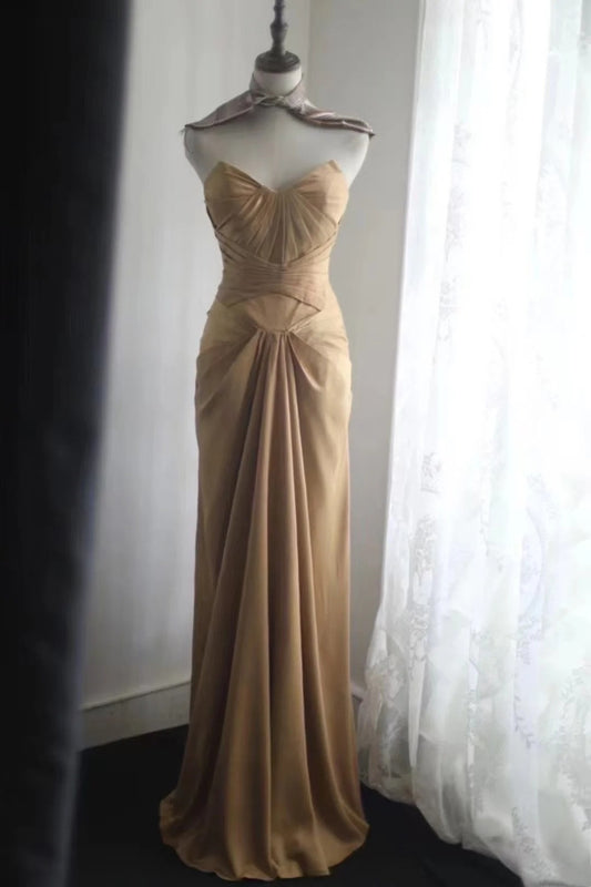 Formal long satin retro dress NV6586