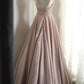 Shining Girl Pink Princess Long Satin Prom Dress Evening Dress Party Dress nv4693