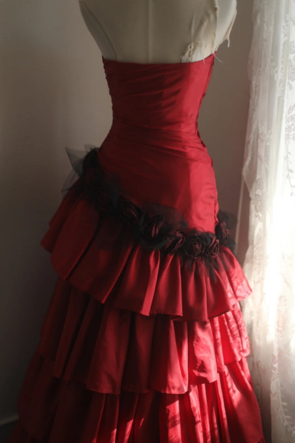 Flame Red Irregular Princess Dress Wedding Dress NV6585