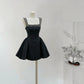 Black/White Beaded Short Satin Homecoming Dress Birthday Party Dress nv5262