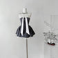 Black Bow Short Satin Homecoming Dress Birthday Party Dress nv5263