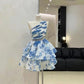 Blue Fashion Homecoming Dress Short Chiffon Princess Birthday Party Dress nv4362