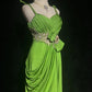 Green Olive-Colored Long Dress  NV6864