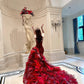 Red luxurious and gorgeous long chiffon ball dress princess dress NV6727
