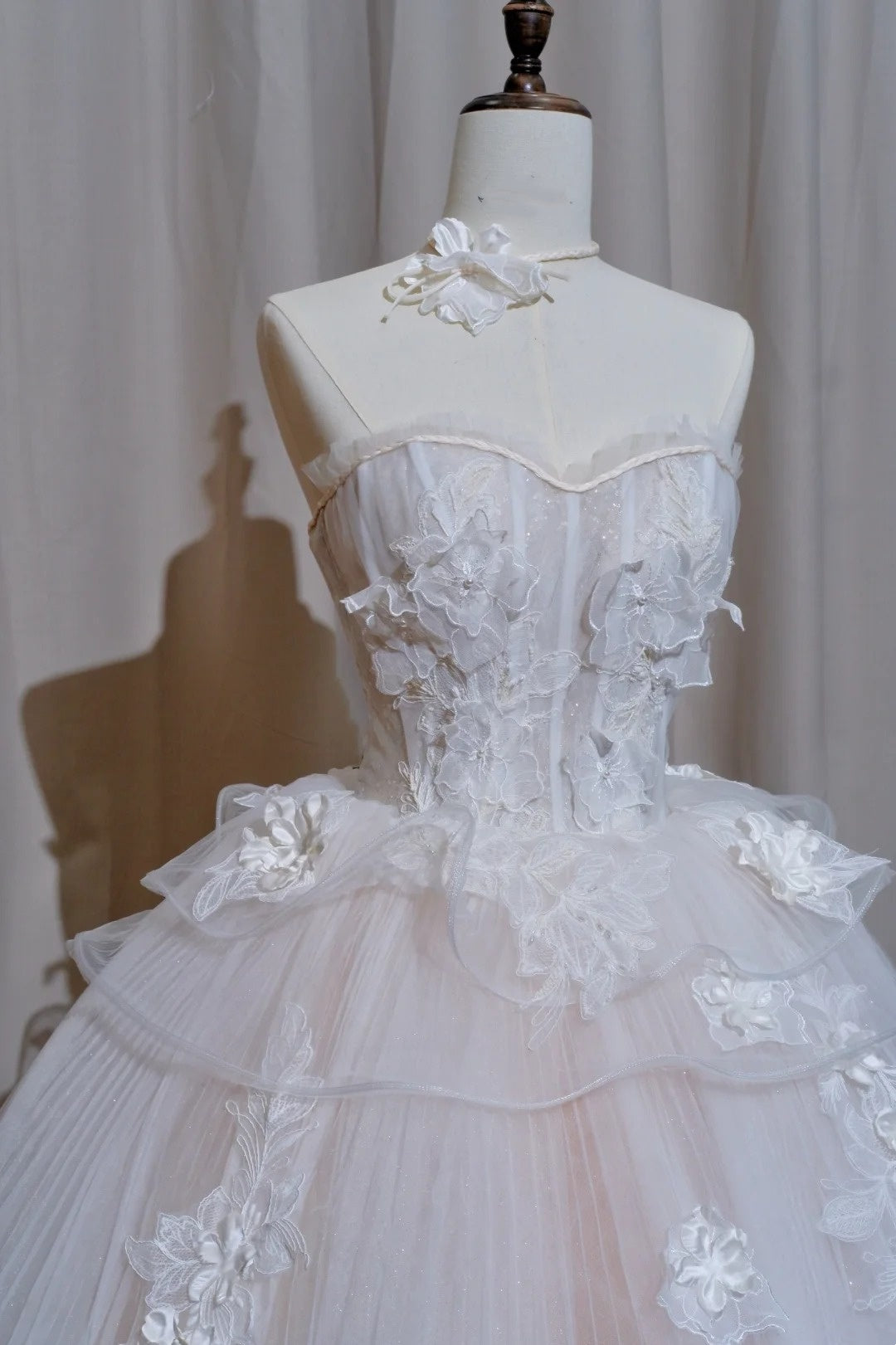 NiceVestidos-_Elegant and delicate pink floral long ball gown/princess dress NV5989