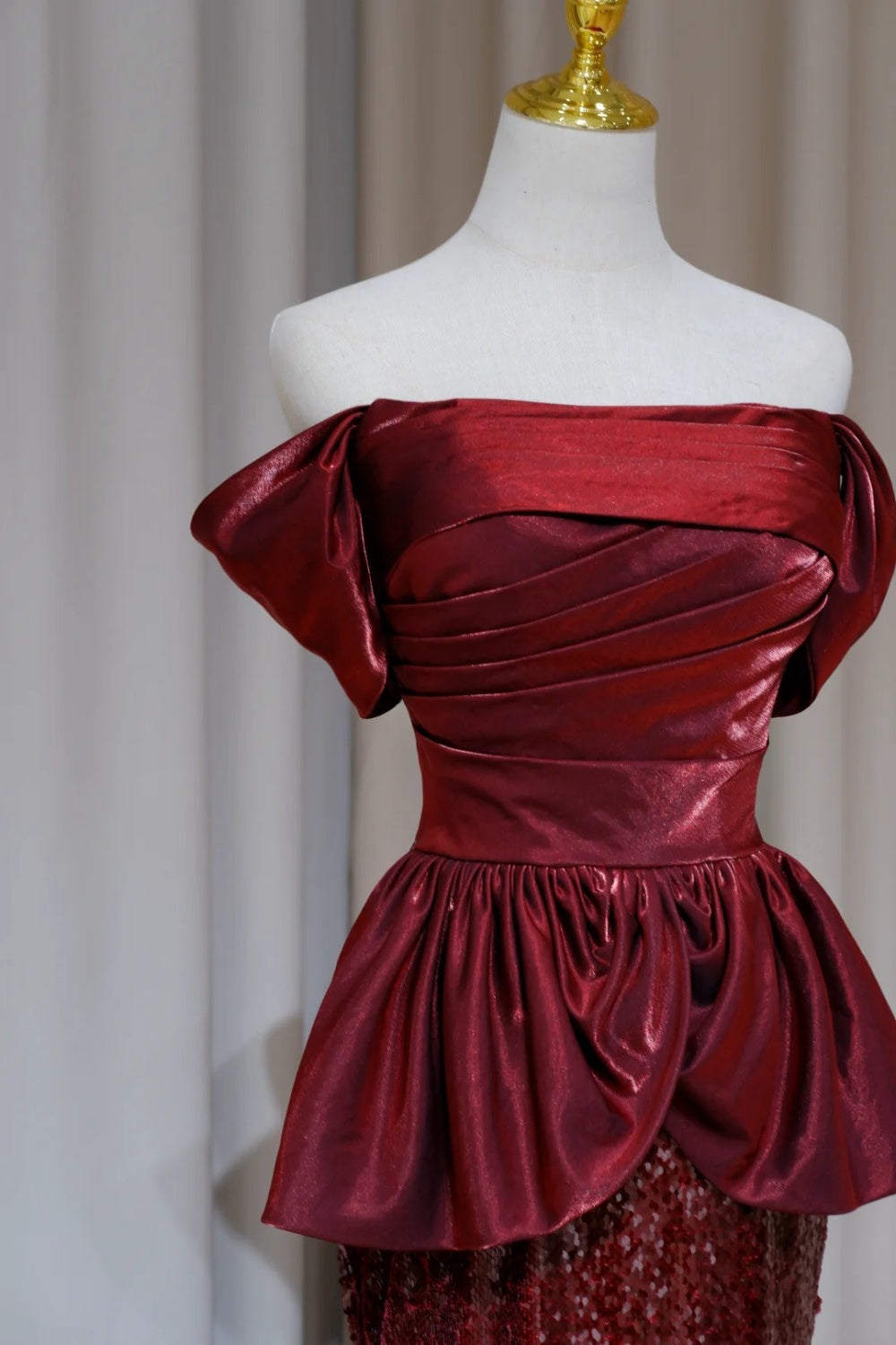 NiceVestidos-_Burgundy elegant sparkling long ball gown formal dress NV5990