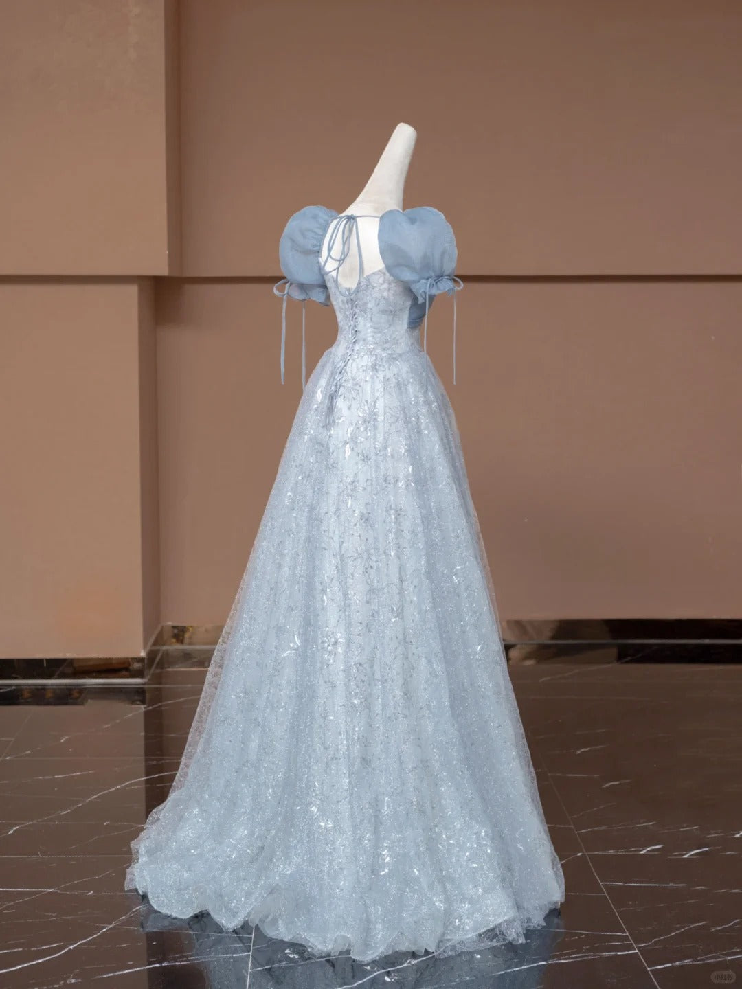 Blau Süße Floral Elegante Mode Lange Ballkleid Abendkleid Party Kleid Mädchen Kleid nv4745