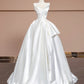 Robe de mariée, robe de bal et robe de soirée longue en satin blanc, élégante et simple. nv5078