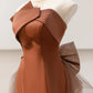 Brown Satin Elegant Long Mermaid Tulle Prom Dress Evening Dress Party Dress nv4752
