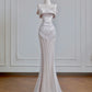 Silver Shiny Elegant Long Satin Prom Dress Evening Dress Party Dress nv4950