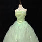 Green Fashionable Elegant Sweet Long Floor-length Tulle Princess Prom Dress Evening Dress Birthday Dress nv4137