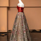 Red tube top floral elegant fashion long tulle Prom Dress evening dress party dress  nv4746