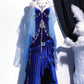 Burgundy/Blue Vintage Delicate Beads Elegant Stunning Long Velvet Ball Gown Evening Gown Party Dress nv4115