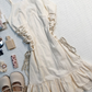 Cream White Spaghetti Strap Short Homecoming Dress Square Neck Side Lace Up Ruffle Hem Vintage Cocktail Gown  NV6914
