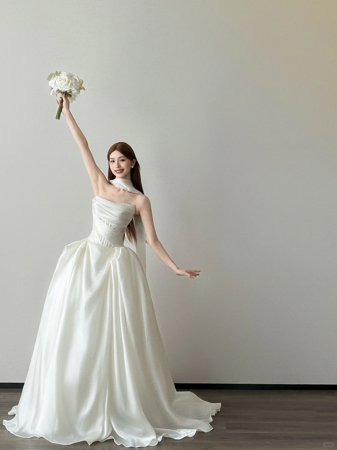Strapless Satin Wedding Dress Cutout Corset A Line Bridal Gown  NV7114