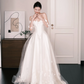 Strapless 3D Flower Tulle A Line Wedding Dress Bridal Gown  NV7201