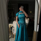 NiceVestidos--Elegant Lake Blue Satin Beaded Prom Dress NV5760